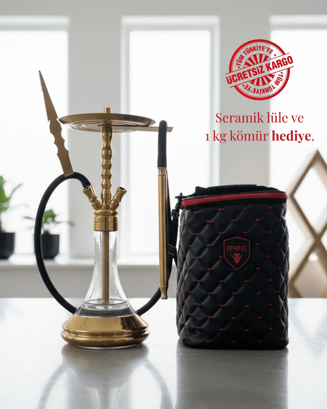 Big Amazon Titan Çelik Nargile Takımı Büyük Boy