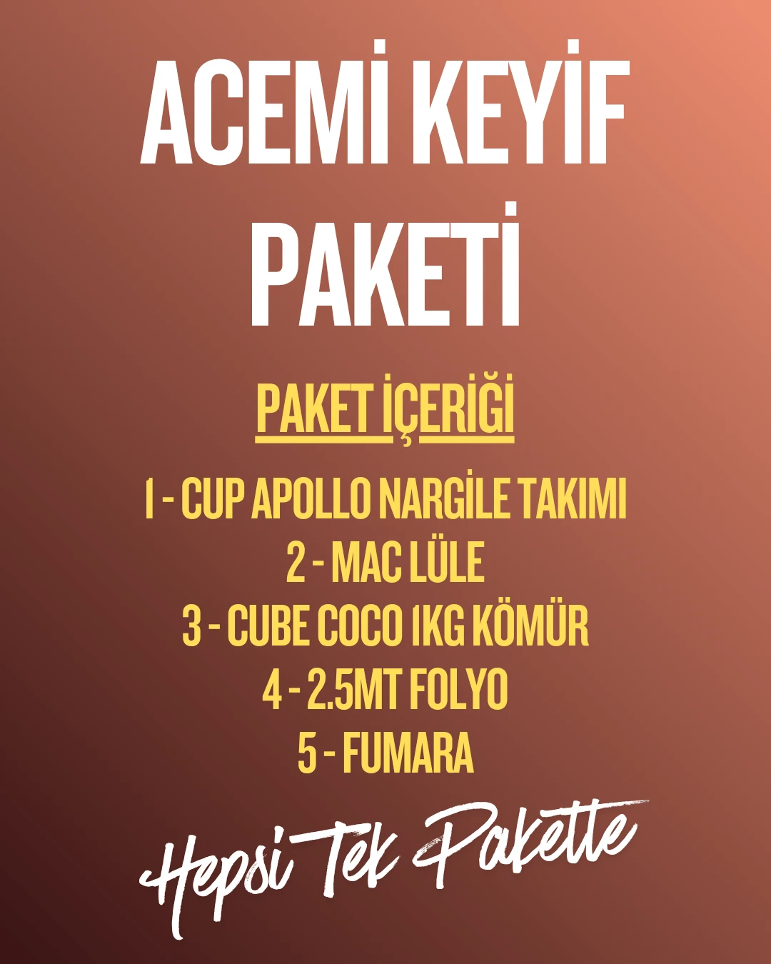 Acemi Keyifçi Paketi Full Set