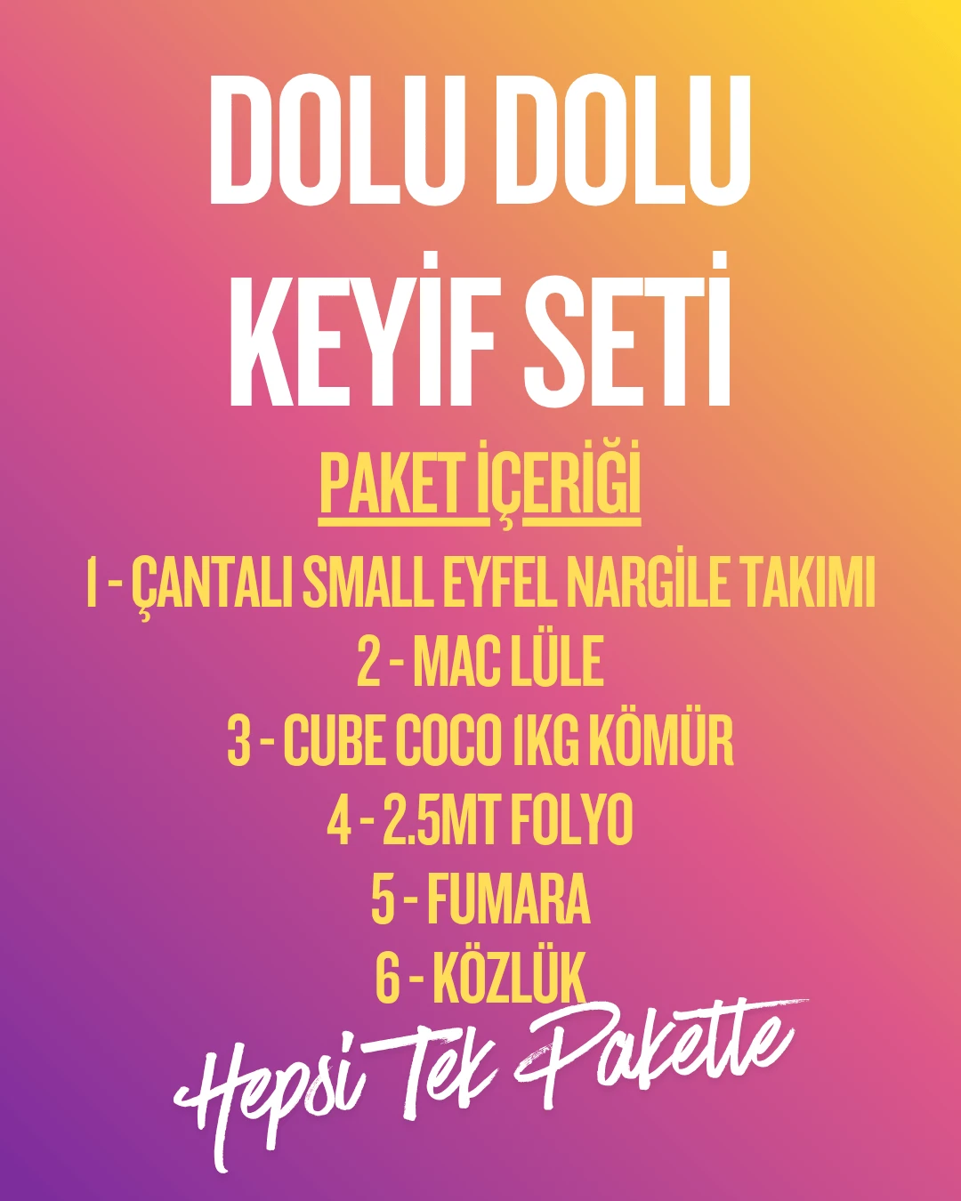 Dolu Dolu Keyif Seti Full Paket